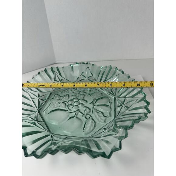 VTG Federal Glass Co. Carnival Green Depression Glass Fruit Bowl 11” - Picture 6 of 7